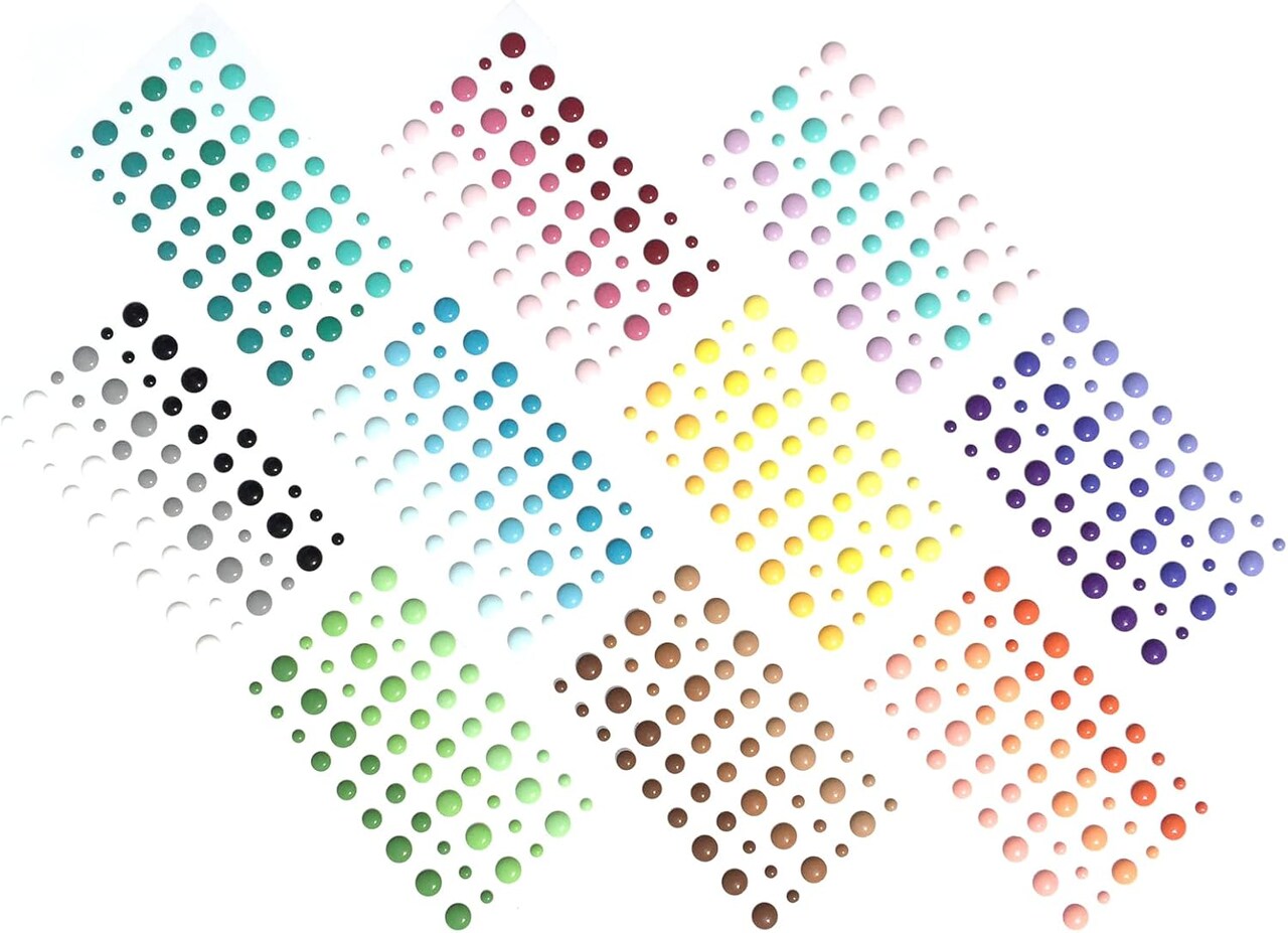 (Pack of 10) 54pcs/Pack Round Assorted Size self Adhesive Enamel dots